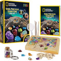 National Geographic Semi-Precious Gemstone Dig Kit for Kids - 15 Gems Including Amethyst, Garnet, Opal, Blue Topaz, and More
