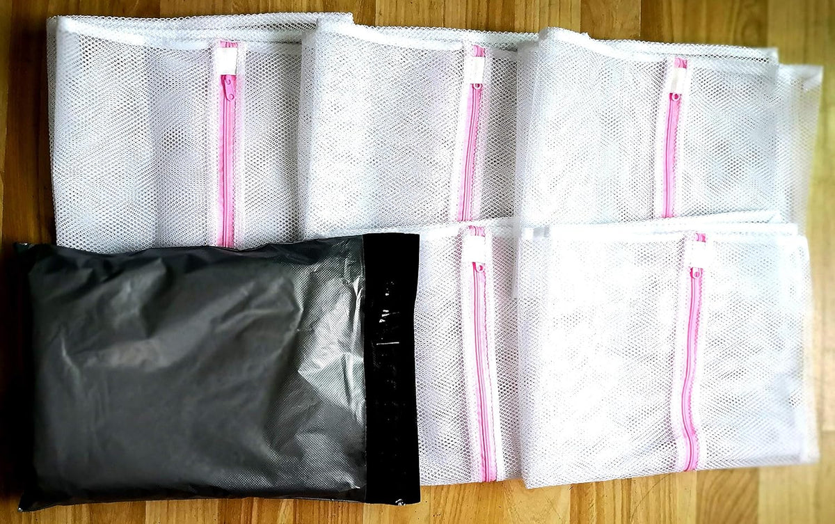 Mesh Laundry Bag, Kasiria 5 Pcs Washing Bags- for Laundry,Blouse, Hosiery, Stocking, Underwear, Bra and Lingerie, Travel Laundry Bag (X-Large)