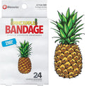 BioSwiss Bandages, Pineapple Shaped Self Adhesive Bandage, Latex Free Sterile Wound Care, Fun First Aid Kit Supplies for Kids, 24 Count