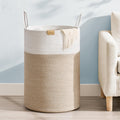Laundry Hamper 75L,Large Laundry Basket for Clothes,Decorative Storage Basket for Blankets,Cotton Rope Woven basket for bedroom,Brown White