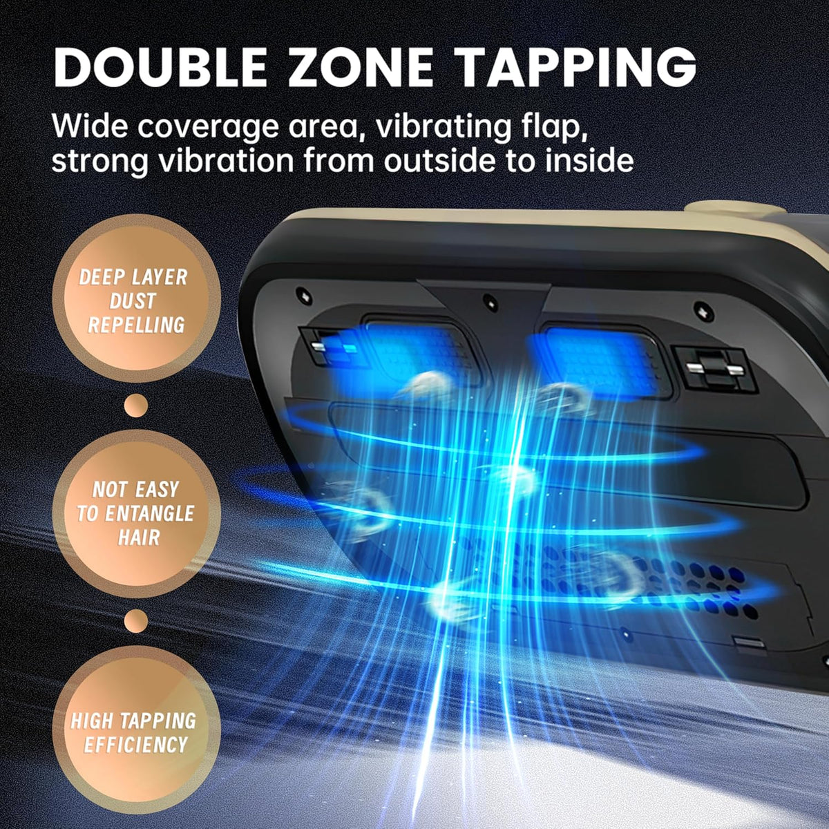 PATO Mattress Vacuum Cleaner, Wireless Handheld Bed Vacuum Cleaner With UV-C Light, HEPA Filter and Ultrasonic Vibration, 12KPa, Suitable for Beds, Sofas, Car Seats, Carpets (golden)