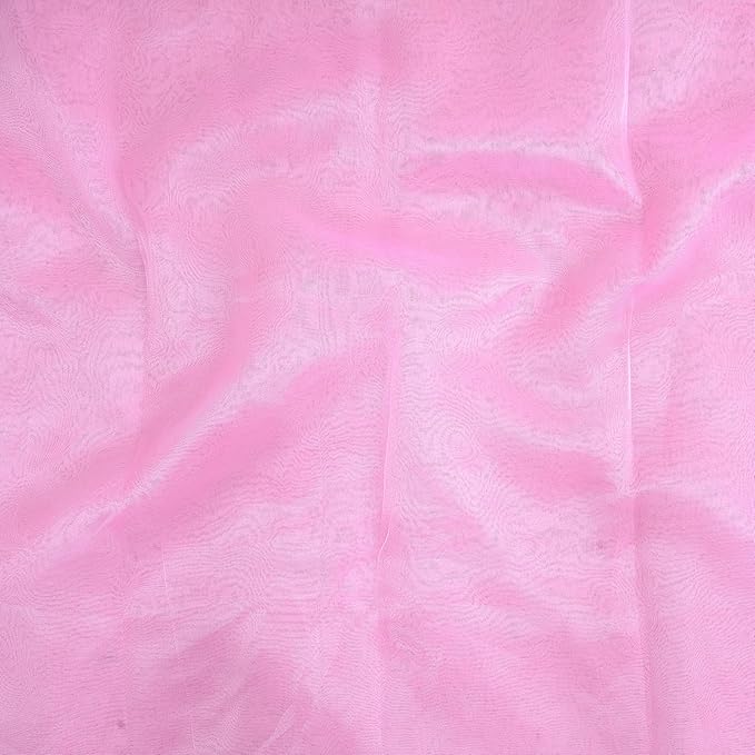 Organza Fabric 5 Yard Bridal Solid Sheer Organza Fabric Bolt for Wedding Dress, Fashion, Crafts, Decorations Silky Shiny Organza 44" - (5 Yard, Baby Pink)