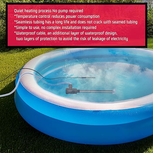 1500W Titanium Submersible Electric Immersion Water Heater with Temp Control & GFCI – Portable Heater for Hot Tubs, Above-Ground Pools, Swimming Pool, baptismal Pools, Spa & Inflatable Pools