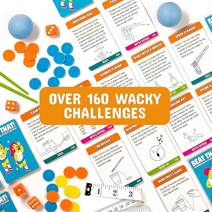 Gutter Games Beat That! - The Bonkers Battle of Wacky Challenges [Family Party Game for Kids & Adults]