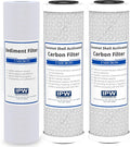 IPW Industries Inc. - Krystal Pure KR10 RO System Replacement Filter Set - 10"X 2.5" 5 Micron Carbon Block, Polypropylene, and Sediment Filters Included - 3 Pack