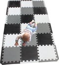 MQIAOHAM® 18 Pieces + 18 Edges Puzzle Play Mats, Soft Baby Play Mat, Kids Interlocking Foam Floor Tiles, Toddlers Carpet Playmats XZ301018-101104112