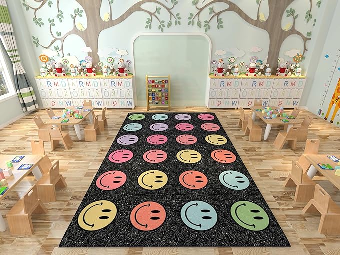 OLEEK Large Classroom Rug Elementary 8x13 - Classroom Rugs for Kids Room - Classroom Carpet Elementary - Kids playroom Rug 8 x 13 - Preschool Rugs for Classroom - Schoolgirl Style Classroom Decor