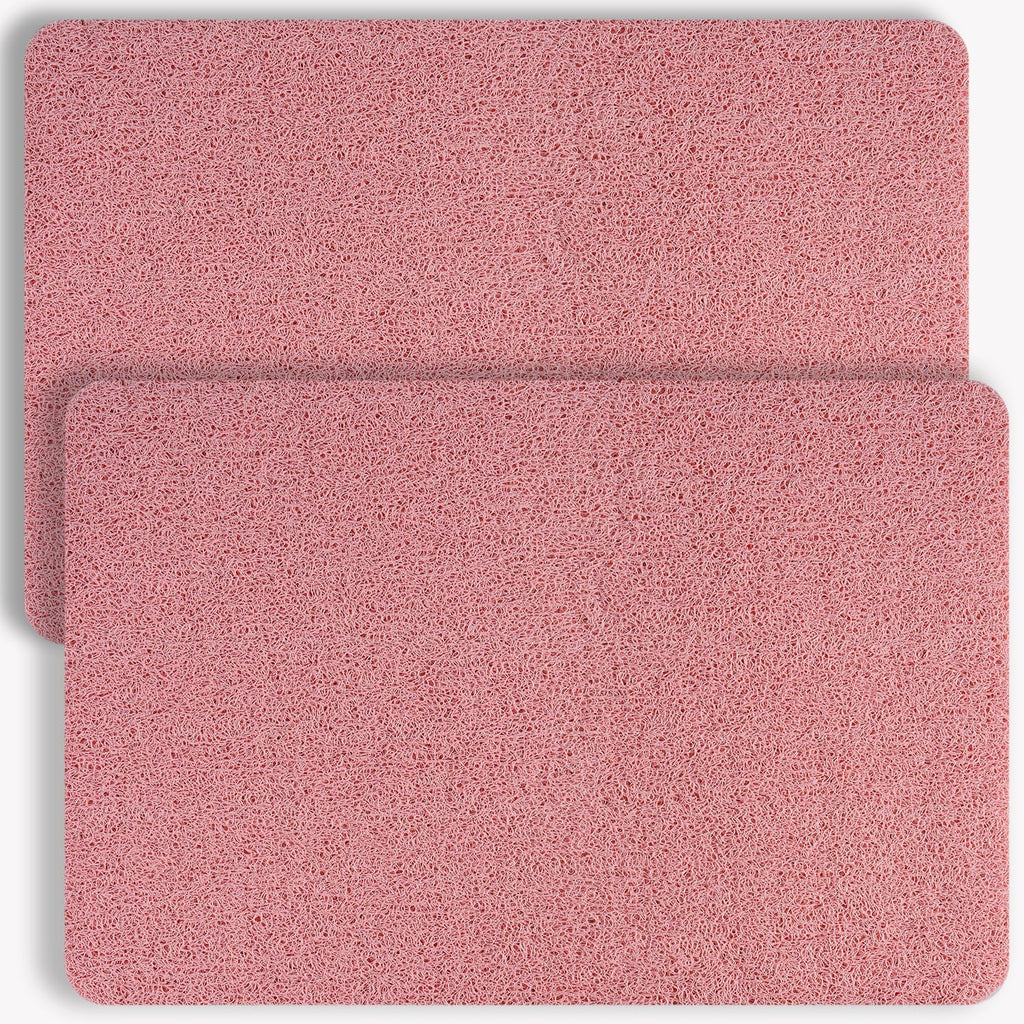 Non-Slip Bathtub Mat, 2 Pack Anti Slip Shower Mat, Fast Drying Bathtub Mats, Foot Scrubber Mat, Anti Slip Mat for Tub, Floor, Bathroom, Kitchen, Home, Hotel (Pink 24"×16"+24"×16")