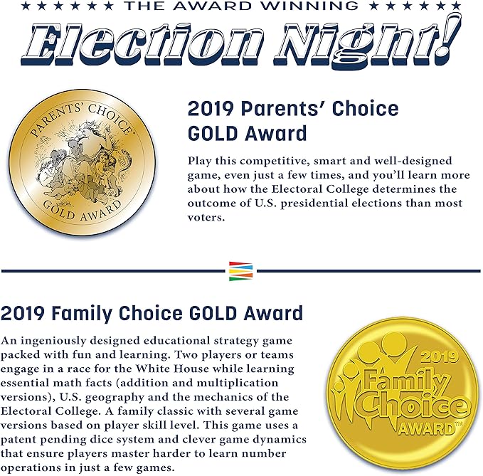 Election Night! A Super Fun Way to Learn Essential Math, Geography and Civics While Strategizing Your Way to The White House. Updated Electoral College Game Board for 2024!