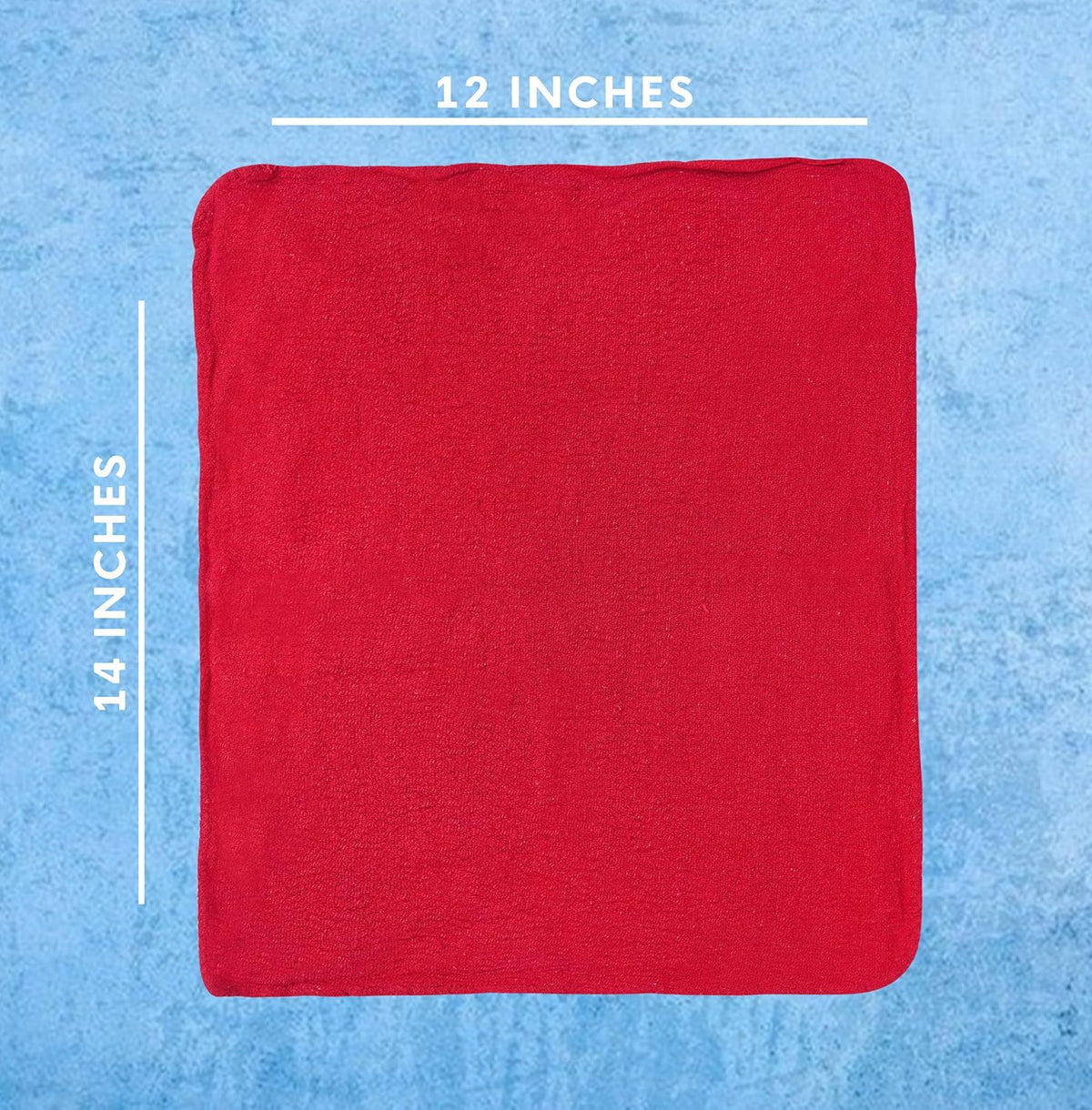 Cotton Shop Towels - Pack of 25 Cleaning Rags 12'' x 14'' - Super Soft and Absorbent Shop Rags for Cleaning House - Multipurpose Towels for Automobiles, Industries, Garage