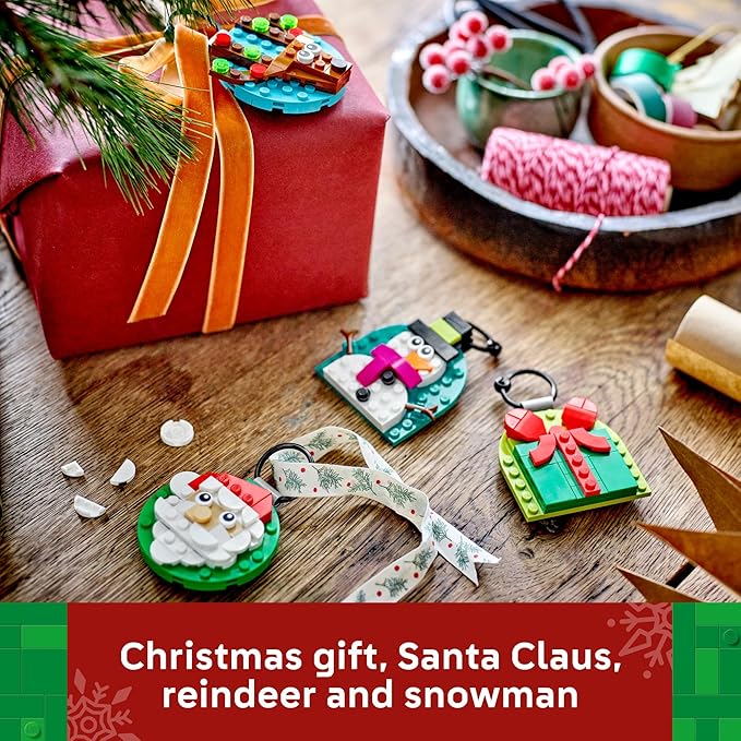 LEGO Christmas Ornament Selection Building Toys - Holiday Crafts for Family, Kids, Boys & Girls, Ages 6+ - Hanging Christmas Decorations for Tree - 40744
