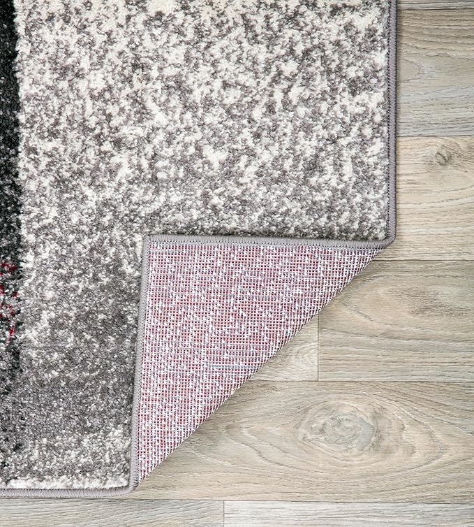 Rugshop Modern Distressed Boxes Area Rug 5' x 7' Gray