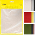 ZEFFFKA 12-Pack Linen Iron-on Patches Fabric Repair Kit for Clothing Shirts Pants Dresses Natural Look Strong Adhesive 12 Colors 30% Linen 70% Cotton 5” x 7”