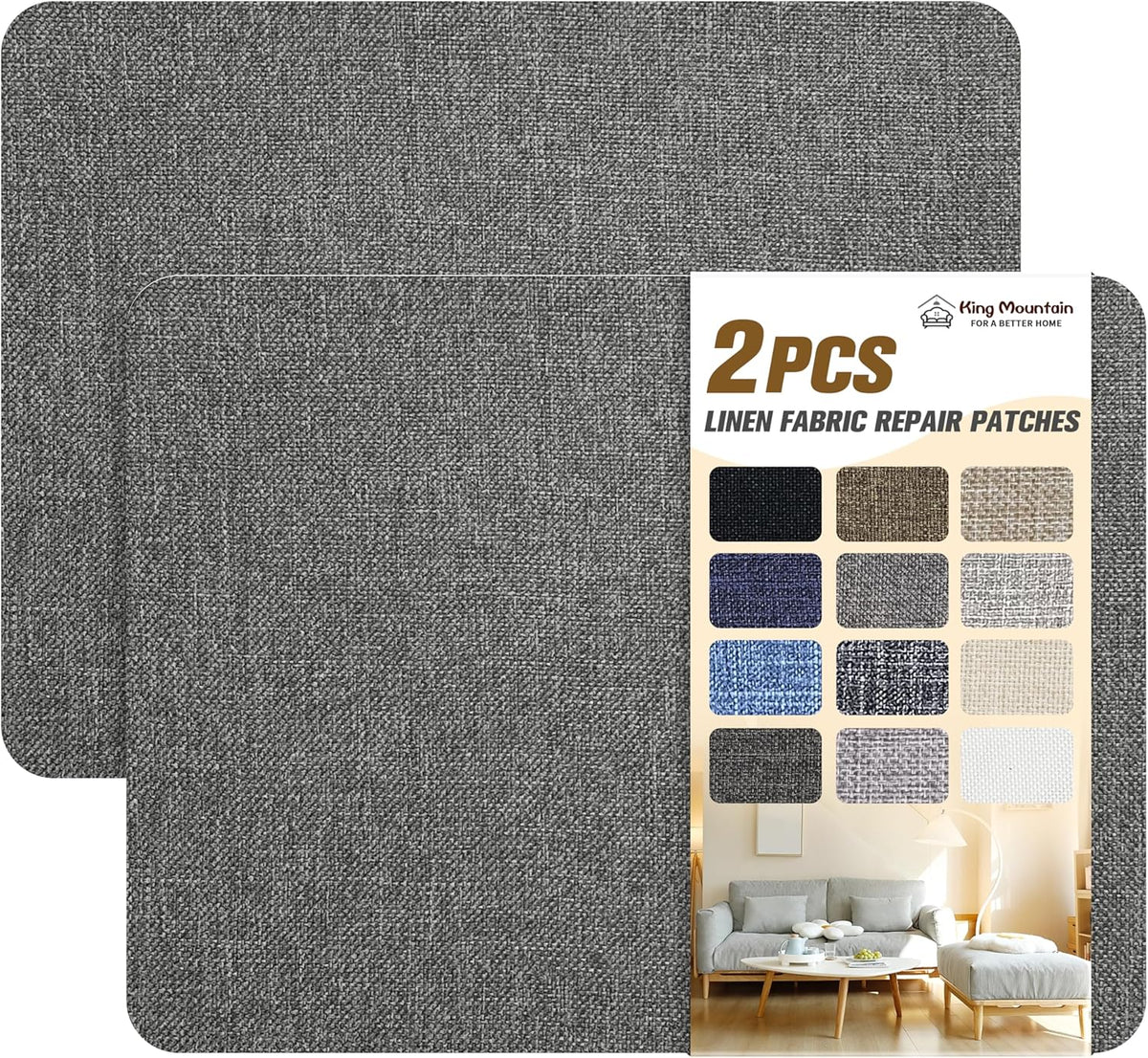 Fine Linen Repair Patches, Self-Adhesive Linen Fabric Patches, 8X11 inch 2 PCS, Multi Color, Can be Used for Linen Sofa Repair and Linen Clothes Repair(Gray Green,8" x 11"-2PCS)