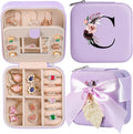 AYGXU Travel Jewelry Box for Women and Girls - Small Case With Initial A-Z - Teacher Gifts