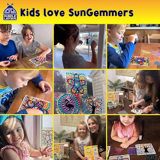 SUNGEMMERS Window Art Kids Crafts - Fun Arts and Crafts for Kids Ages 8-12 & Birthday Gifts for Girls 6 7 8 9 10 Year Old - Craft for Girls 8-12, Graduation Gifts for Kid 6-8 7-10, Toys for Ages 5-7