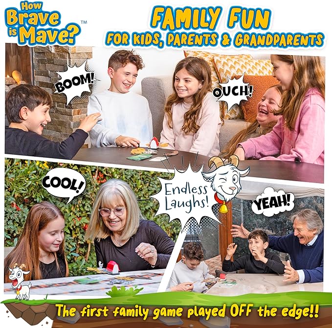 How Brave is Mave? - The First Table-Edge Stack Game, Card-Balancing, Goat-Saving Mayhem - Great for Family Game Night, Ages 6-99, Competitive and Collaborative - Laugh, Stack, and Topple