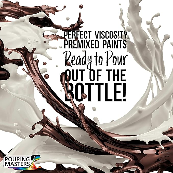 Pouring Masters Chocoloate Brown Ready to Pour Acrylic Pouring Paint - Premium 8-Ounce Pre-Mixed Fluid Acrylic Paint - Fluid Art Supplies for Canvas, Wood, Paper, Tile & Rocks