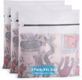 3 Pcs Mesh Laundry Bags Set for Delicates with AUTO-Lock Zipper, Lingerie Bags for Washing Delicates, Laundry Bags Mesh Wash Bags, Delicates Laundry Bag for Jeans,Blouse,Stocking,Bra(XXL,24" x 24")