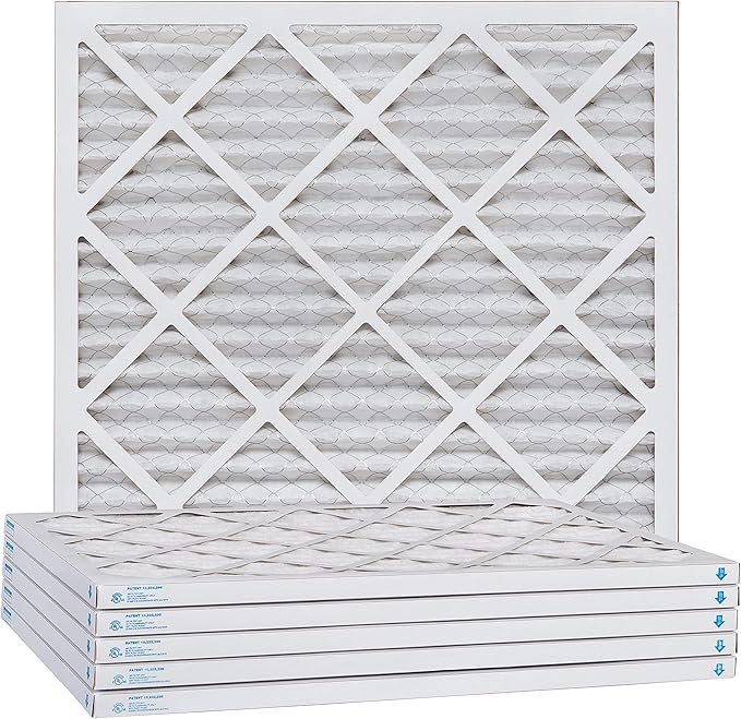 Aerostar 25x25x1 MERV 11 Air Filter, Pleated AC Furnace HVAC Filters (24.5x24.5x0.75), for Allergies Asthma Dust Pet Dander Smoke Bacteria Viruses, MPR 1500 FPR 10, USA, 6 Pack