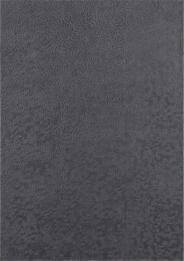 Non-Slip Washable 5x7 Area Rugs for Living Room Bedroom, Ultra Soft Bedside Rug, Indoor Floor Carpet for Kids Girls and Boys, Dorms, Nursery Rooms, Non-Skid Area Rug, Flower Anthracite Grey, 5'x7'
