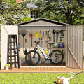 6' x 4' Outdoor Metal Storage Shed, Outdoor Metal Shed, All-Weather Resistant Steel Garden Shed with Double Lockable Door, Waterproof Garden Tool Storage Shed for Patio, Backyard, Lawn