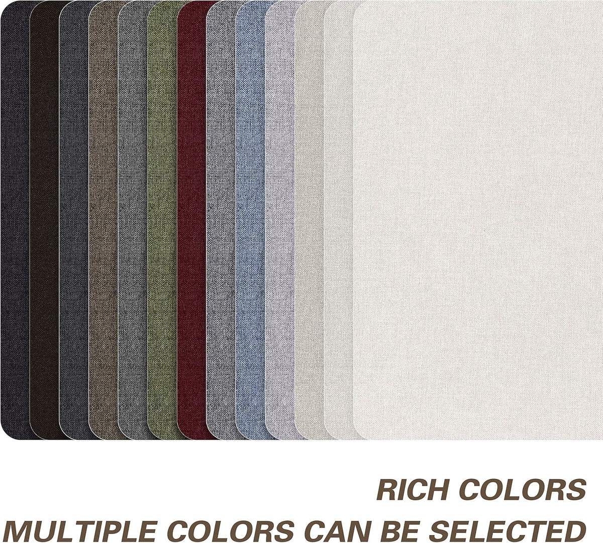 Fine Linen Fabric Patches, Self-Adhesive - 8x11 inch, 2 Pack, Multi Color, For Sofa & Clothes Repair (Dark Grey, 8" x 11" - 2PCS)