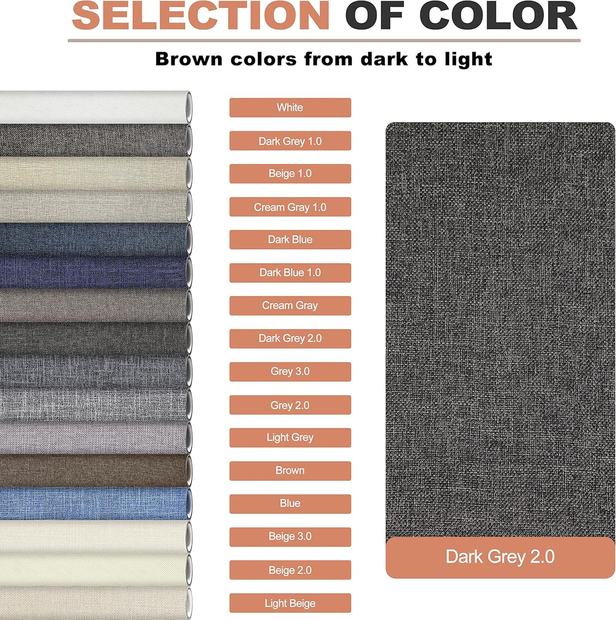 KING MOUNTAIN Fine Linen Repair Patches, Self-Adhesive Linen Fabric Patches, 12X40 inch Extra Size, Multi Color, Can be Used for Linen Sofa Repair and Linen Clothes Repair(12" x 40",Dark Grey 2.0)