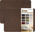 KING MOUNTAIN Coarse Linen Repair Patches, Self-Adhesive Linen Fabric Patches, 8X11 inch 2 PCS, Multi Color, Can be Used for Linen Sofa Repair and Linen Clothes Repair(8" x 11"-2PCS,Coffee Brown)