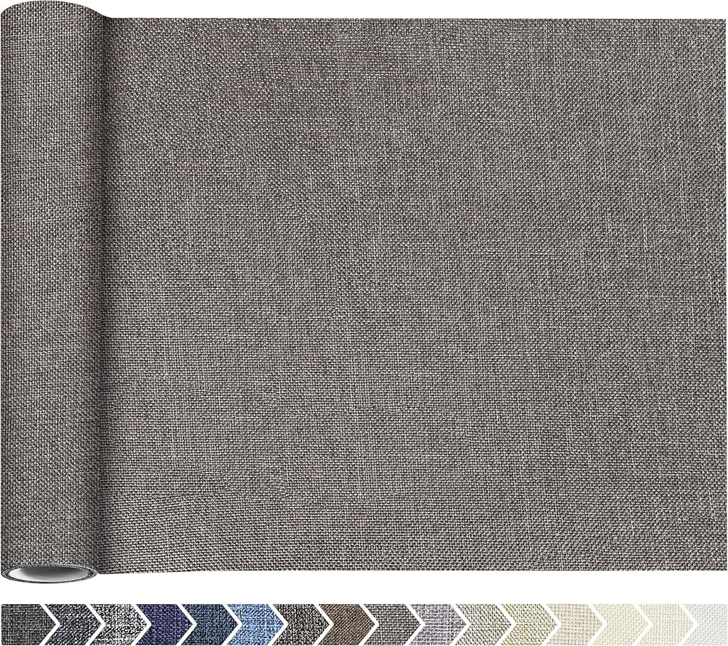 KING MOUNTAIN Fine Linen Repair Patches, Self-Adhesive Linen Fabric Patches, 12X40 inch Extra Size, Multi Color, Can be Used for Linen Sofa Repair and Linen Clothes Repair(12" x 40",Cream-Gray)