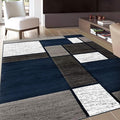 Rugshop Contemporary Modern Boxes Area Rug 10' x 14' Navy