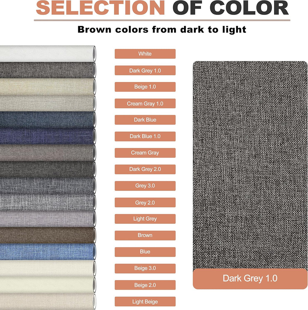 KING MOUNTAIN Coarse Linen Repair Patches, Self-Adhesive, 12x40 Inch, Dark Grey, Polyester, Washable, for Linen, Nylon, Cotton, Leather